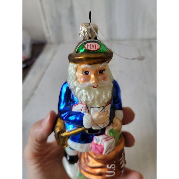 Radko merry mailman Santa mail carrier post office ornament glass vintage - Picture 6 of 7